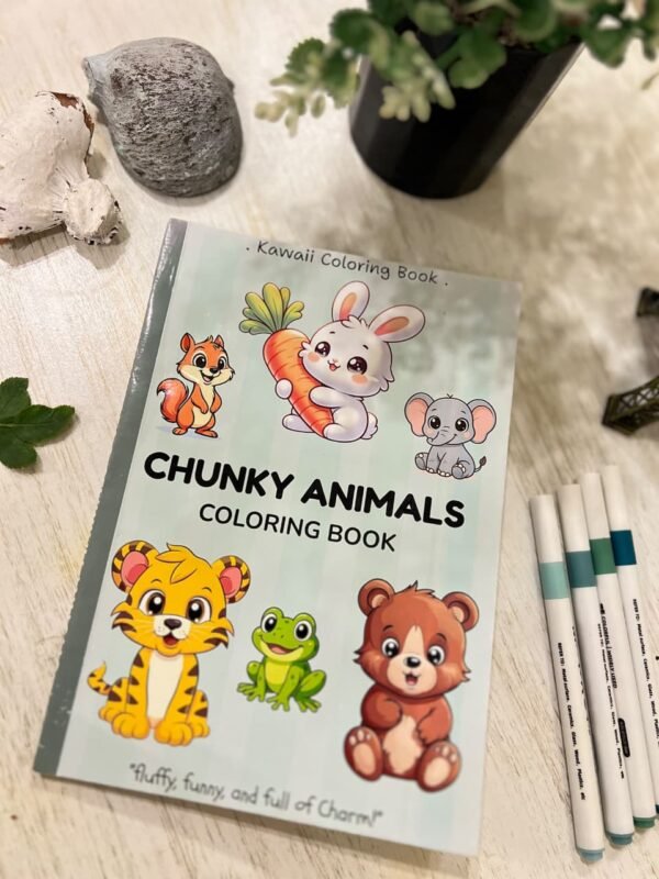 Chunky Animals Coloring Book for Kids, Teens and Adults